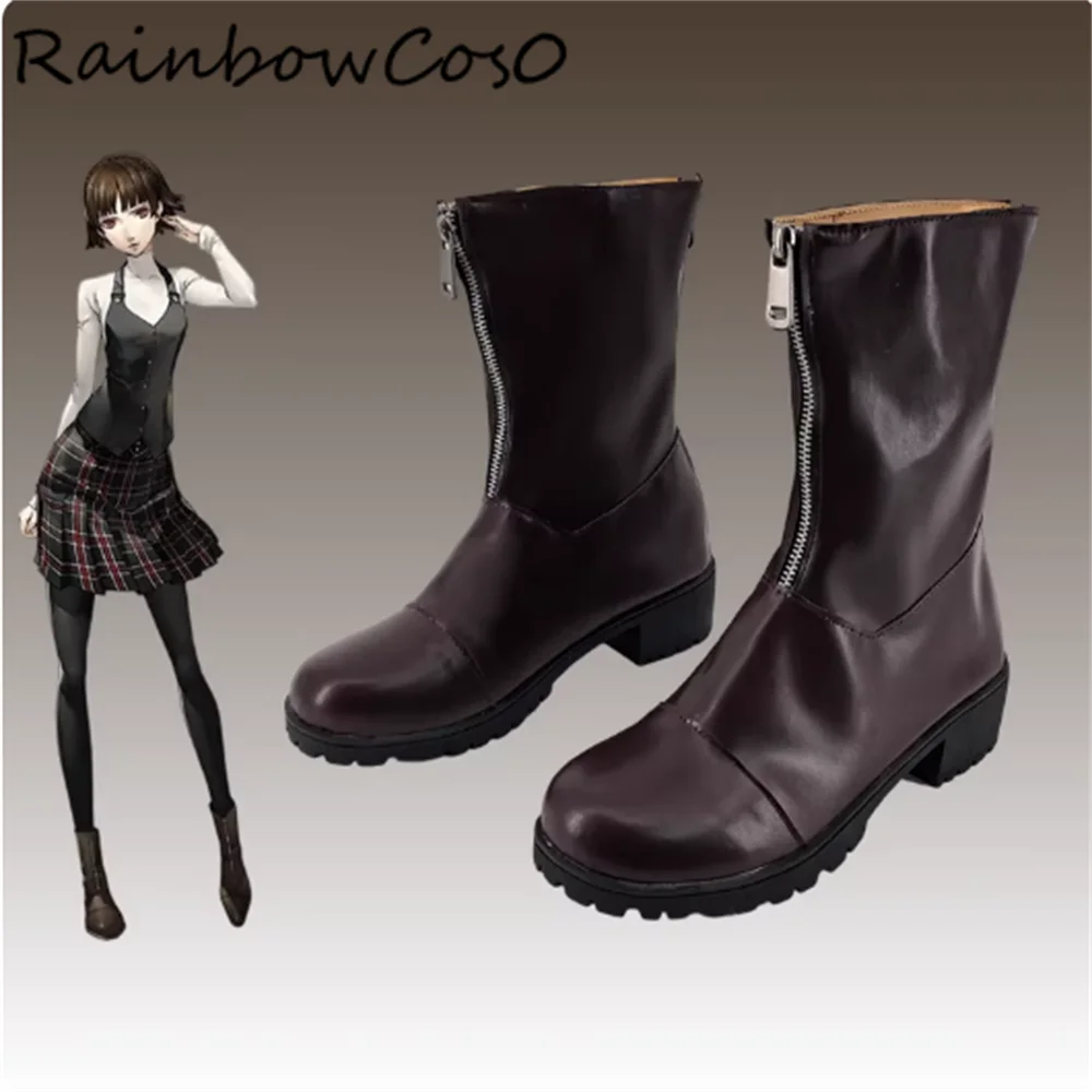 

Обувь для косплея Niijima Makoto, ботинки для игры в аниме, на Хэллоуин, Рождество, RainbowCos0 W5558