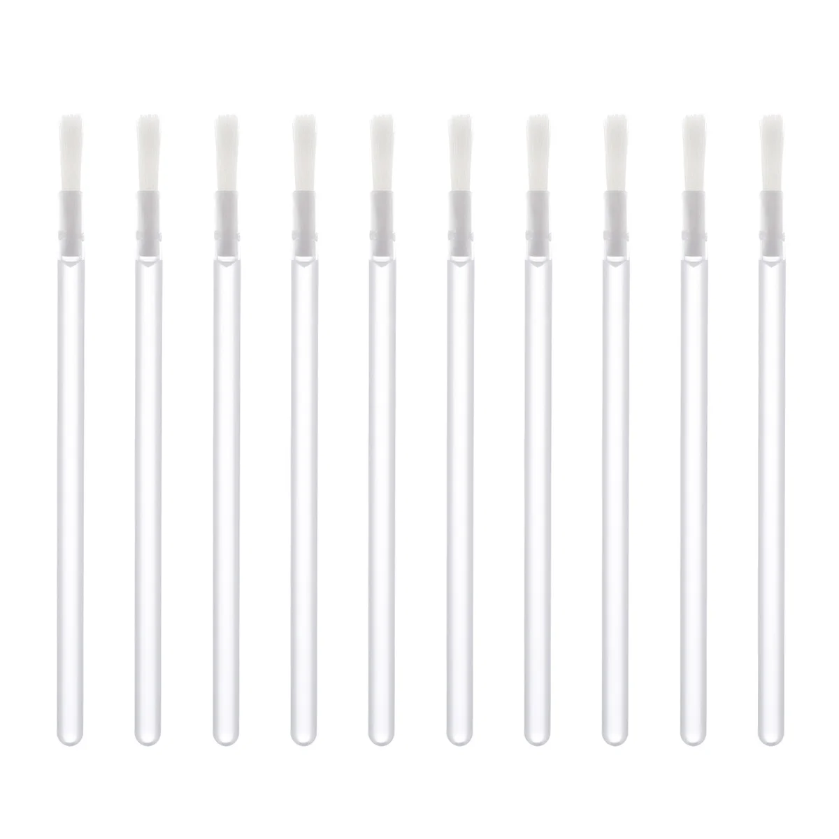 50 szt. Pędzelków do konturowania ust, jednorazowe, wysokiej jakości nylonowe włosie, plastikowa rączka, do równomiernego nakładania makijażu ust, narzędzie do salonu.