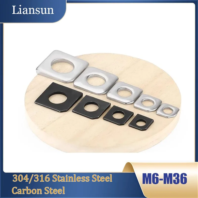 

304/316/Carbon Steel Square Bevel Washer M6 M8 M10 M12 M14 M18 M20 M24-M36 Missing Corner Square Taper Washer For Slot Section