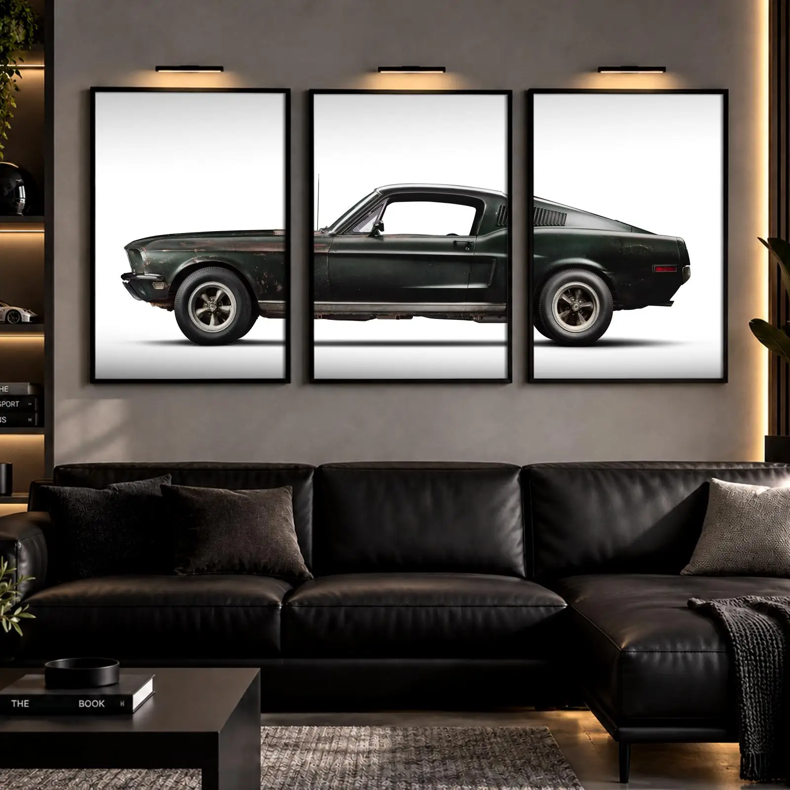 3pc B-Bullitt Power Car Painting Calligraphy Canvas Poster Set Wall Art Prints for Bedroom Living Room Home Decor Gift
