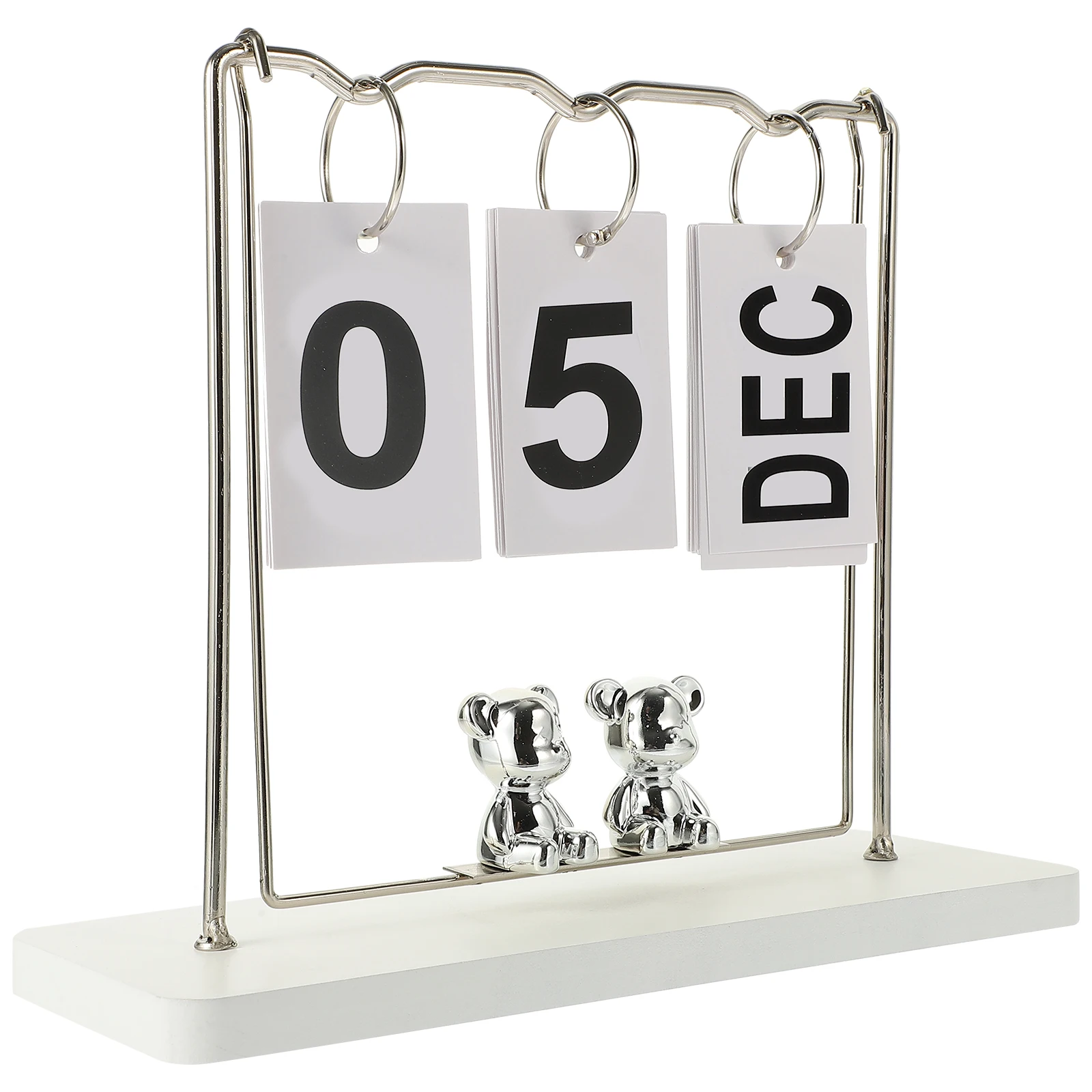

Swing Ornaments Flip Calendar for Desk Perpetual Tabletop Decoration Reusable Office Cute