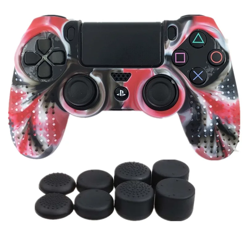 58pcs for Dualshock 4 PS4 Slim Pro 9 in 1 Studded Skin Premium Protective Anti-slip Soft Silicone Grip Case Cover Controller