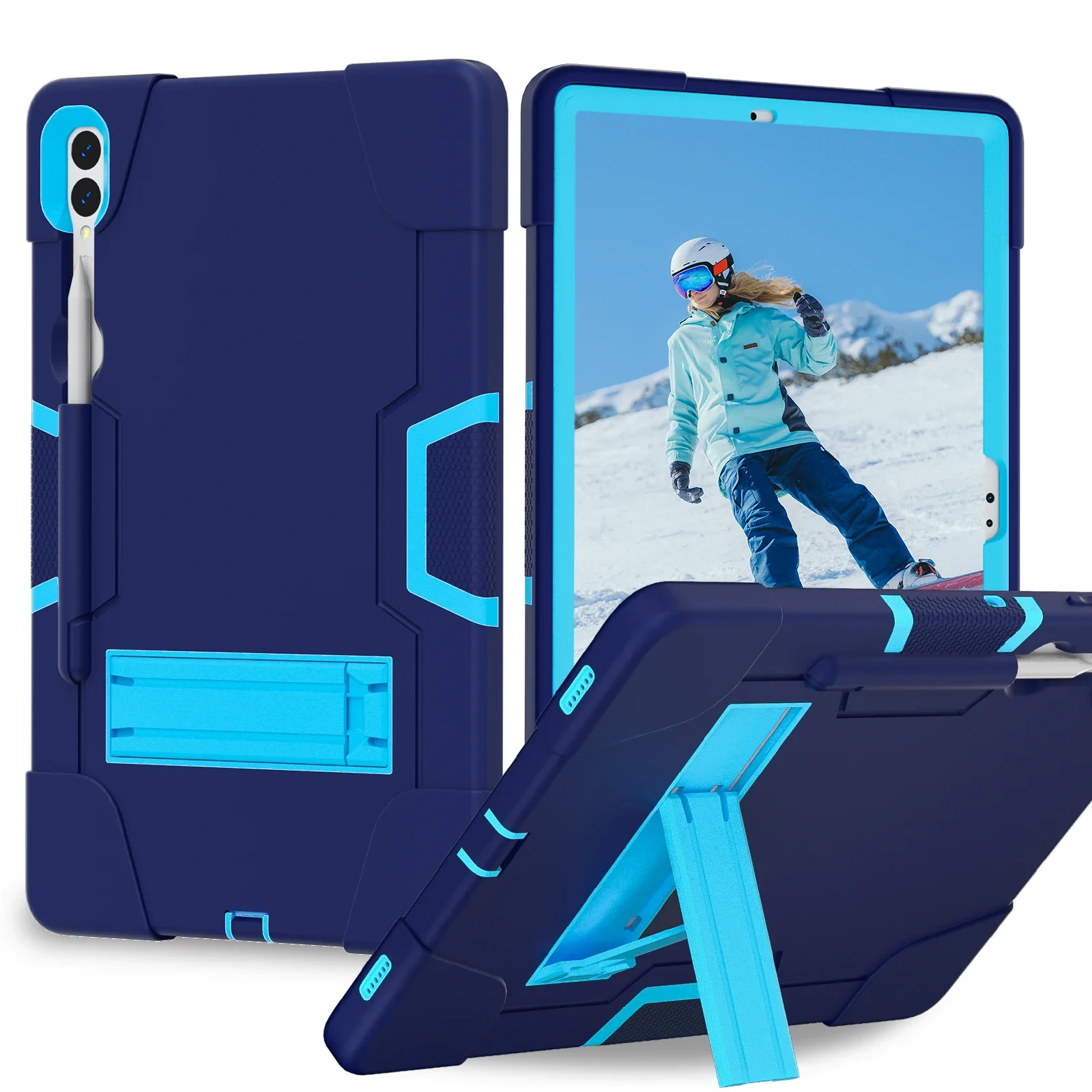 

Чехол для планшета Samsung Tab S9 S10 S9FE Plus Samsung Tab A9 A8, сверхпрочный противоударный жесткий чехол с толстой подставкой