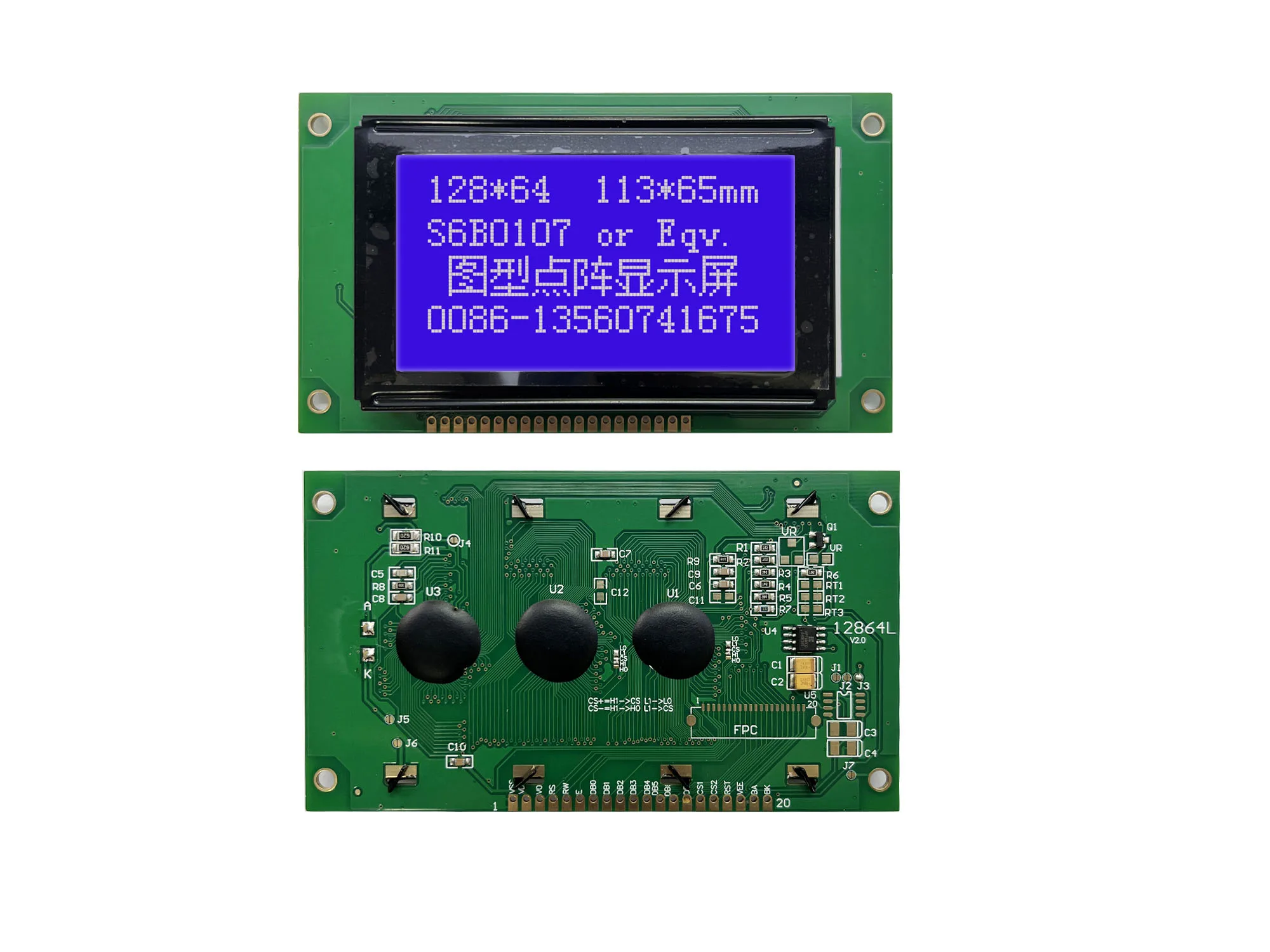 Lcd Display 128x64 Graphic 113x64mm  20pin