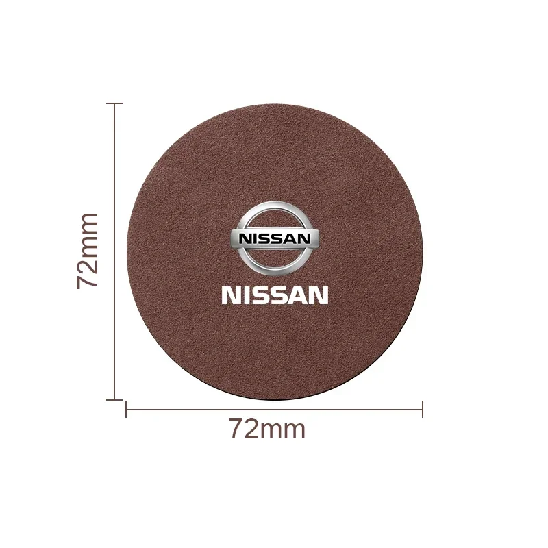 Car Leather Water Coaster Non-Slip Mat Car Bottle Holder Insert Pad For Nissan GTR X-trail Tiida Qashqai J10 J11 Leaf Kicks view 4