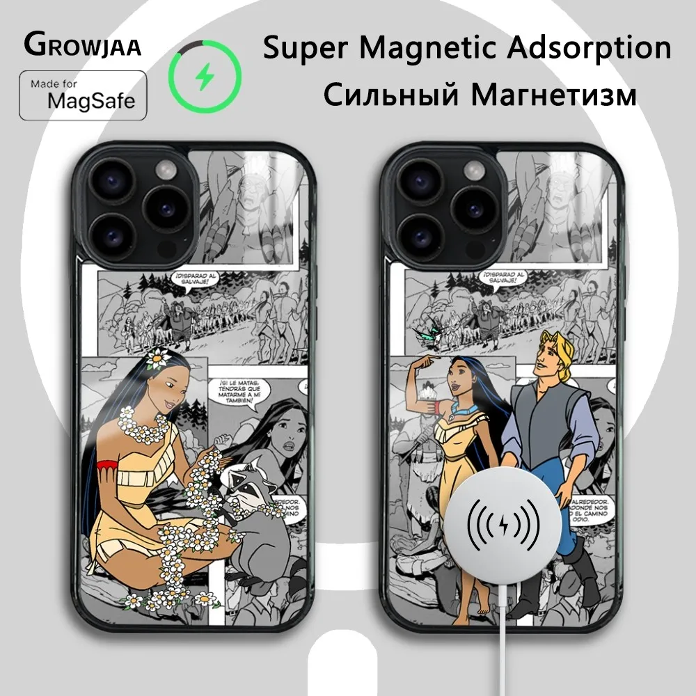 Cartoon Movie Pocahontas Phone Case For iPhone 16 15 14 13 12 11 Pro Max Plus Mini Magsafe Mirror Wireless Magnetic Cover