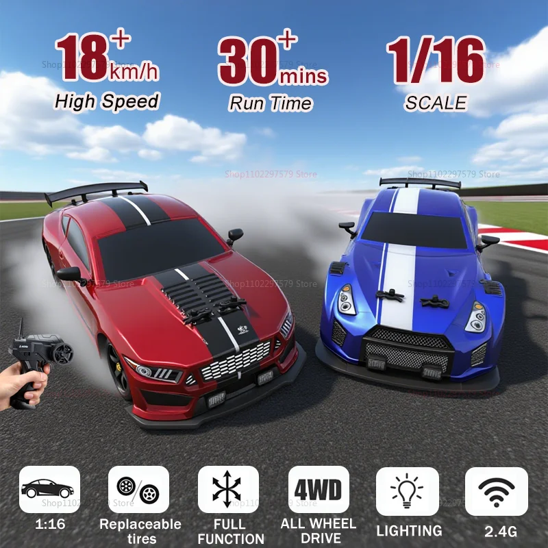 

AE86 1:16 Carro De Corrida Com Brinquedos De Controle Remoto Carro RC Drift Spray De Corrida De Alta Velocidade 4WD Boy Toy Gift