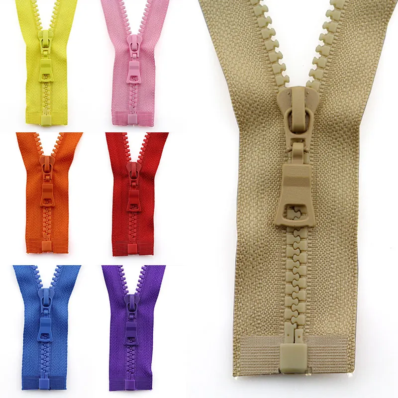 1 pezzo 5 # Cerniere in plastica con chiusura automatica a estremità aperta con cerniera in resina da 55/60/70/80/90 cm per cucire borse per