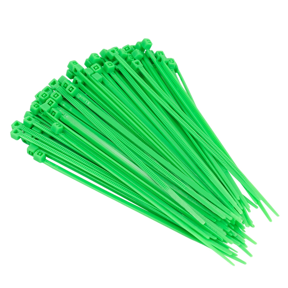 100Pcs 10cm Green Plastic Mounting Fixing Straps Home Gardening Supplies