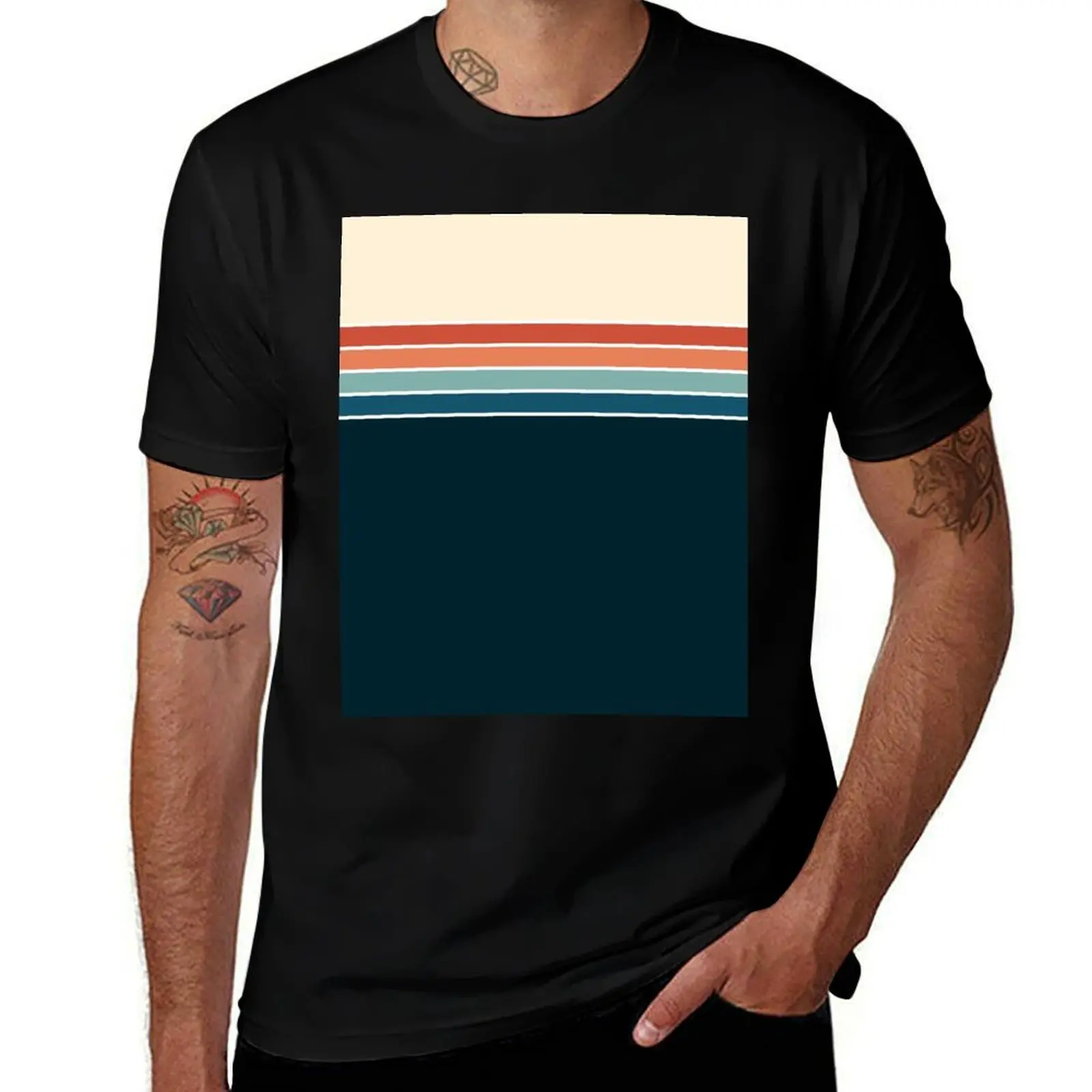 Vintage Stripes 70s Retro T-Shirt Plus Size Everyday Tee Shirt