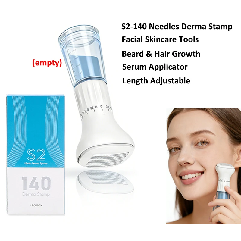 

140 Needles 0.25mm Adjustable Derma Roller for Men Beard & Hair Growth,Women Facial Micro Needle Skincare Tools Serum Applicator