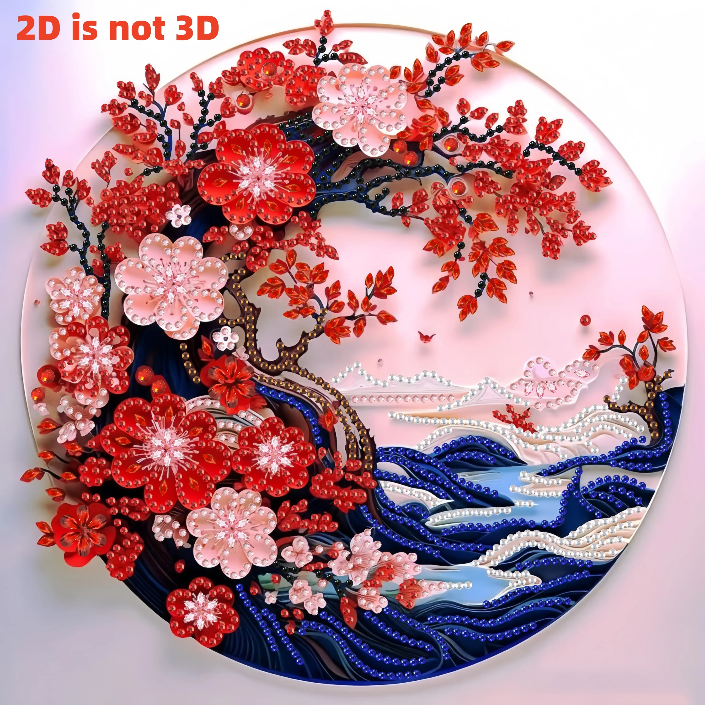 5D DIY Diamond Painting Flower Kit Pink Flower Decoration DIY Alien Diamond Mosaic Art Gift Crafts Wall Home Decoration