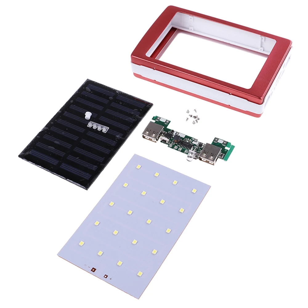 Przenośny LED Dual USB płytki PCBA Panel na energię słoneczną domu DIY Panel Bank 18650 baterii DIY ładowarka domowa