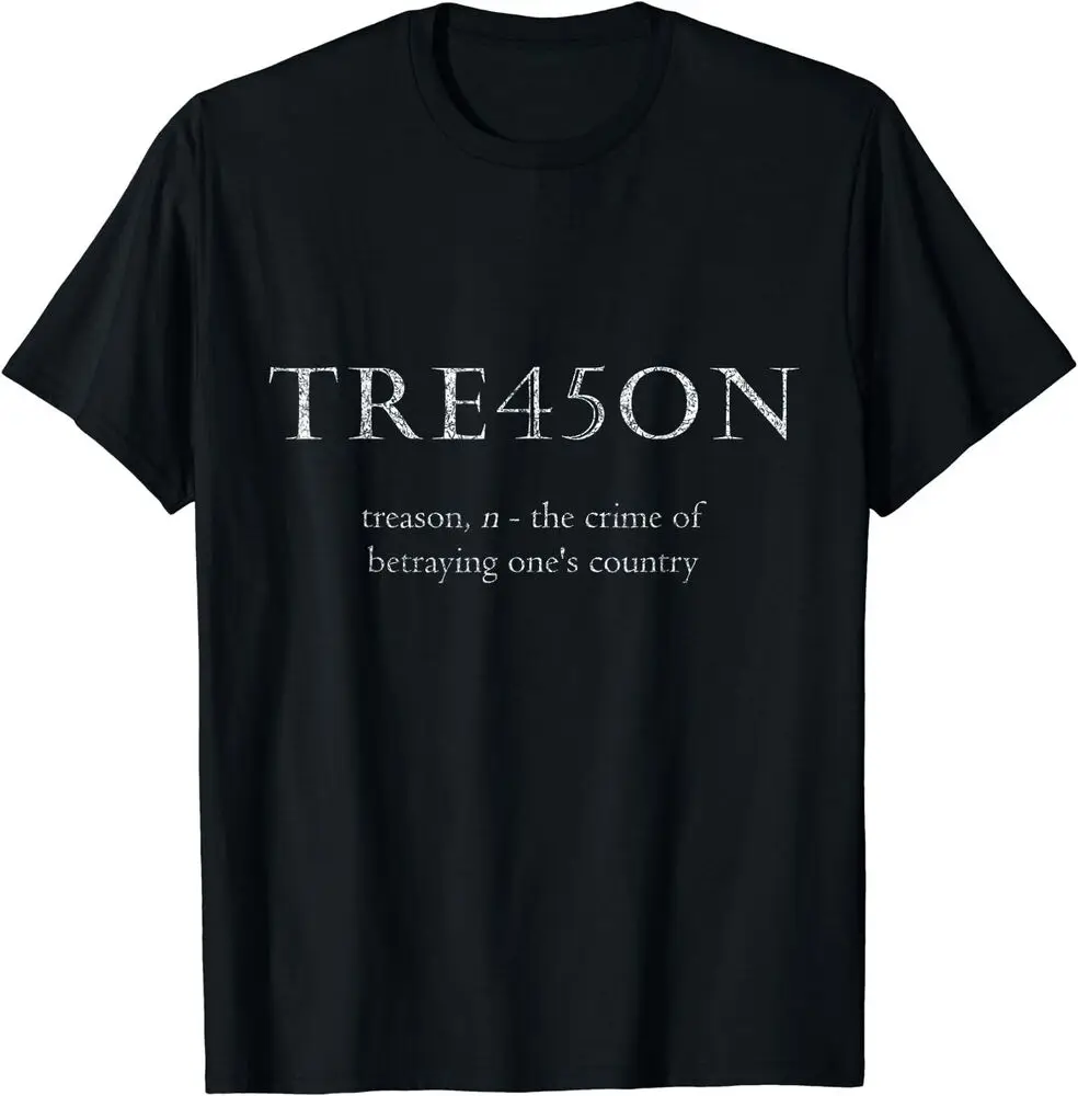 Anti-Trump Treason TRE45ON Distressed Impeach T-Shirt  Tees Cotton Luxury brand vintage oversized