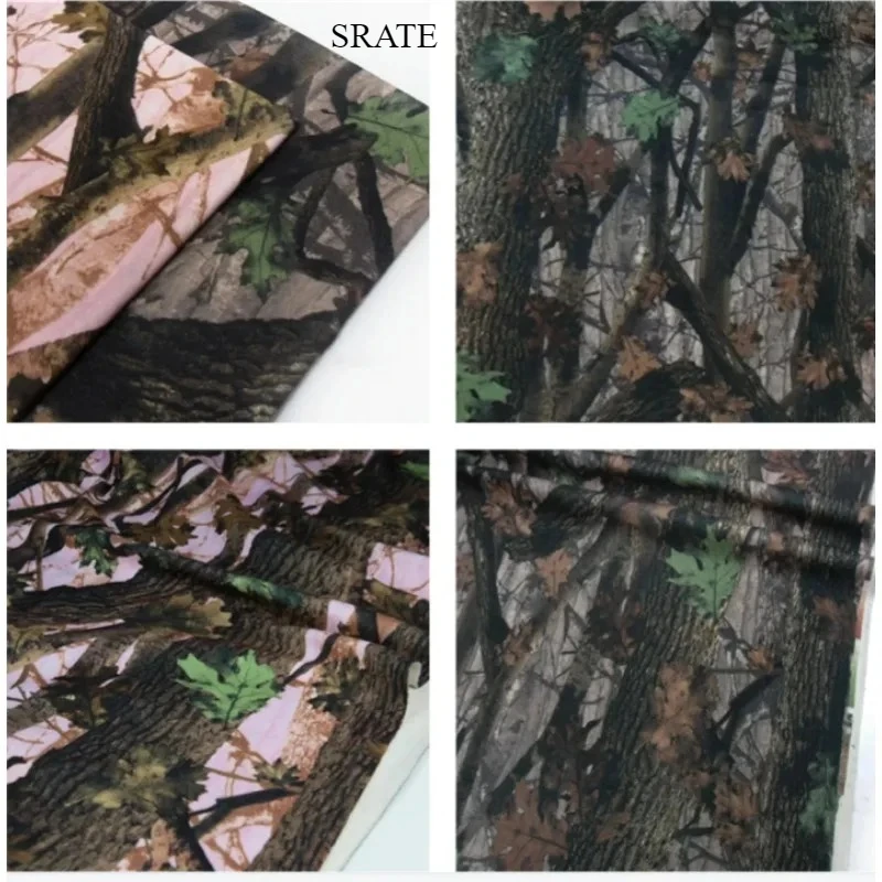 

Autumn Winter Polyester Cotton Cloth Bionic Tree Camouflage Fabrics Flannel Stretch Knitted Sweater Material Pink Green Sewing