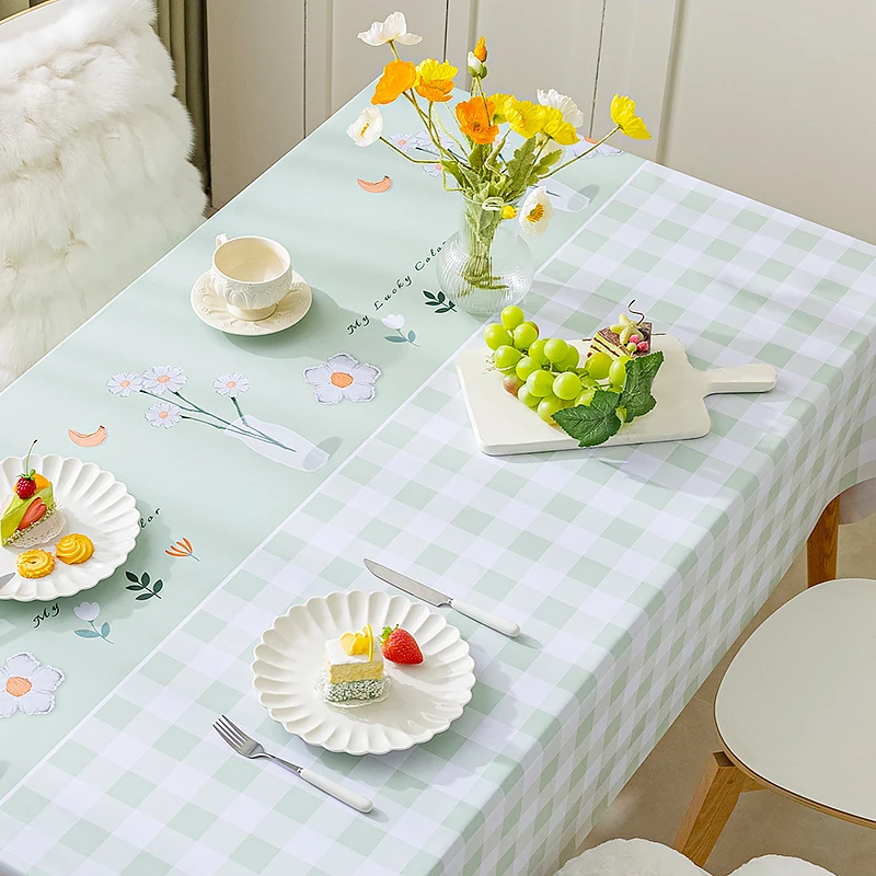 

Atmospheric tablecloth, oil-proof, waterproof, anti-scalding, leave-in rectangular dining mat,