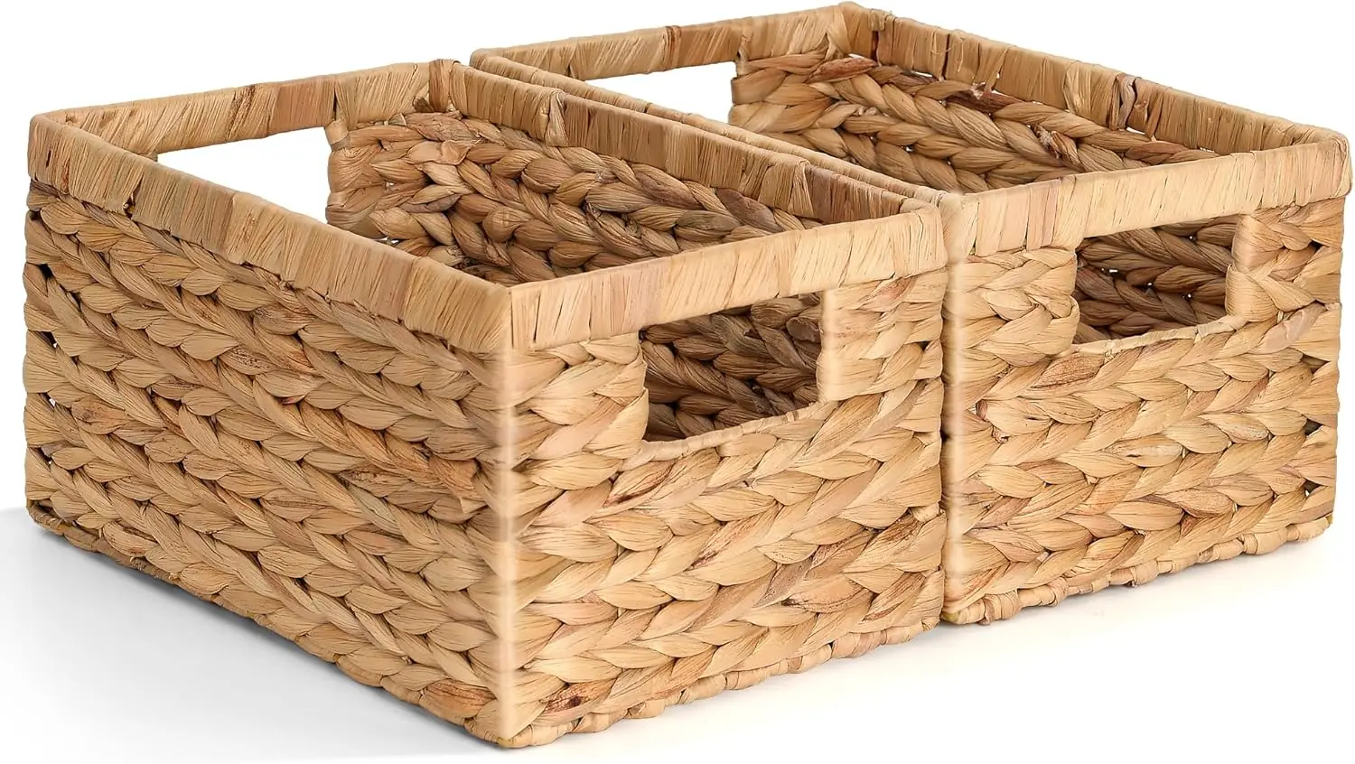 

Набор из 2-х плетеных корзин для хранения с ручками, 12,5x8x6,5 дюймов, для организации дома