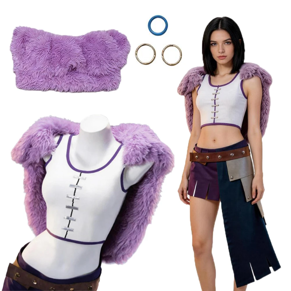 

Nico Robin Cosplay Costume Anime Pirate Purple Cape Roleplay Clothes Set Uniform Outfits Halloween Carnival For Adult Women