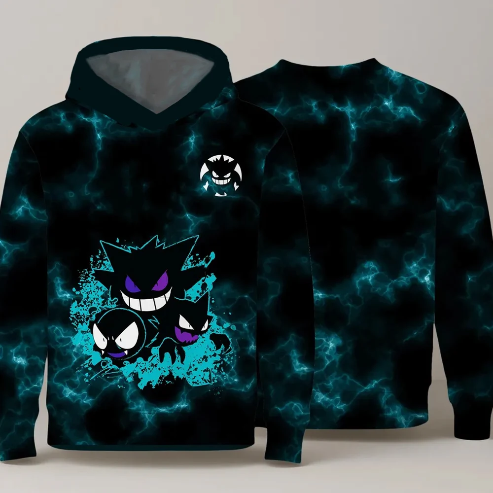 

Толстовка Gengar, милая толстовка Gengar-пуловер с аниме-призраком-крутая темная уличная одежда-толстовка унисекс с графическим рисунком для любителей аниме