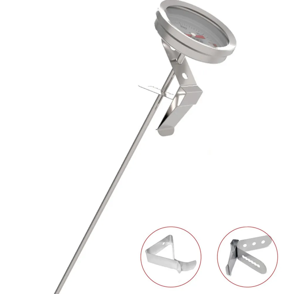 Heavy-Duty Toughened Glass Candy Thermometer for Jam Sugar Syrup Deep Frying Oil Temperature Measurement with 30Cm Probe and Pan