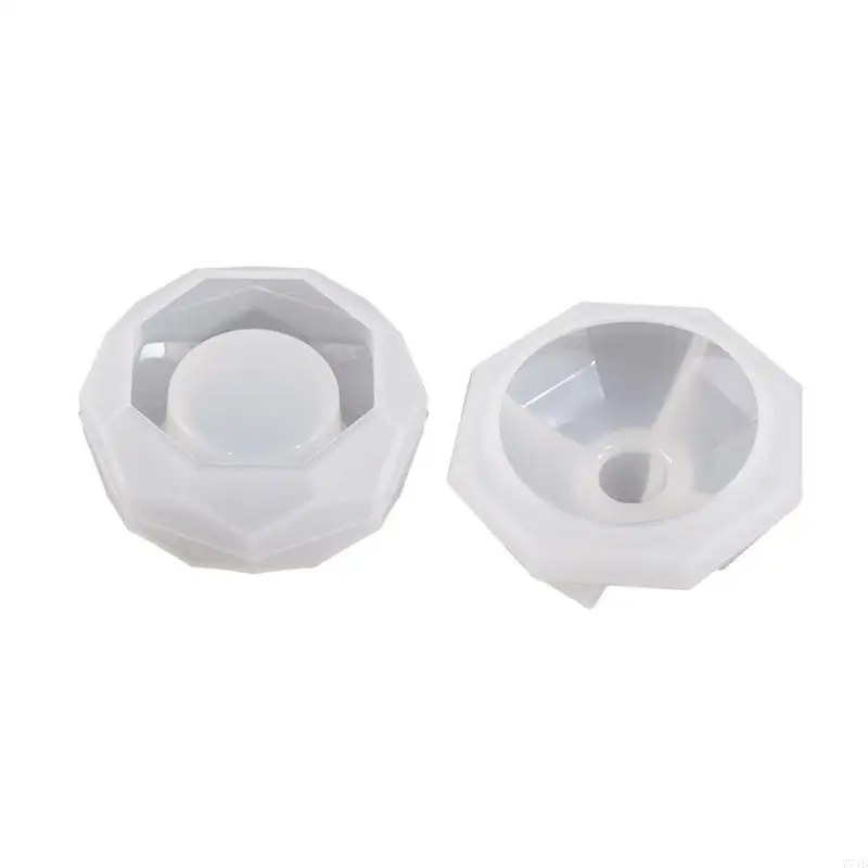 77JB Section hexagonale miroir Moule bougeoir en silicone pour coulée époxy en résine