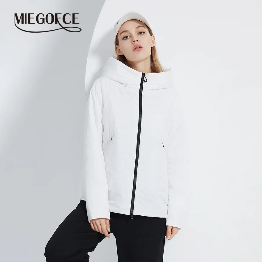 MIEGOFCE Spring Autumn Comfortable Short Women Jacket Hooded Design Female Parkas Windproof Outwear Warm Clothes Coat C22123