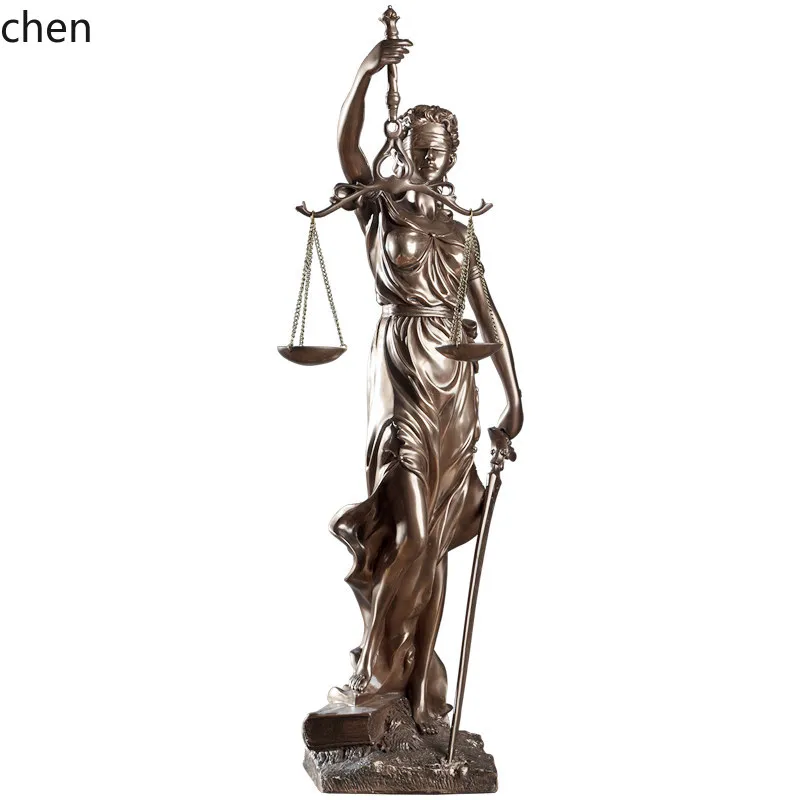 Vintage Justice and Fairness Goddess Sculpture Statue Home Living Room Decoration Office Law Firm Ornament