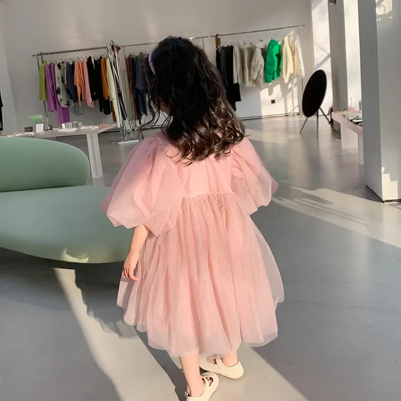 Dress O-neck Collar Short Sleeve Knee Length Pullover Comfortabel Designable Soft Fashion Modern Summer Spring Children Girls