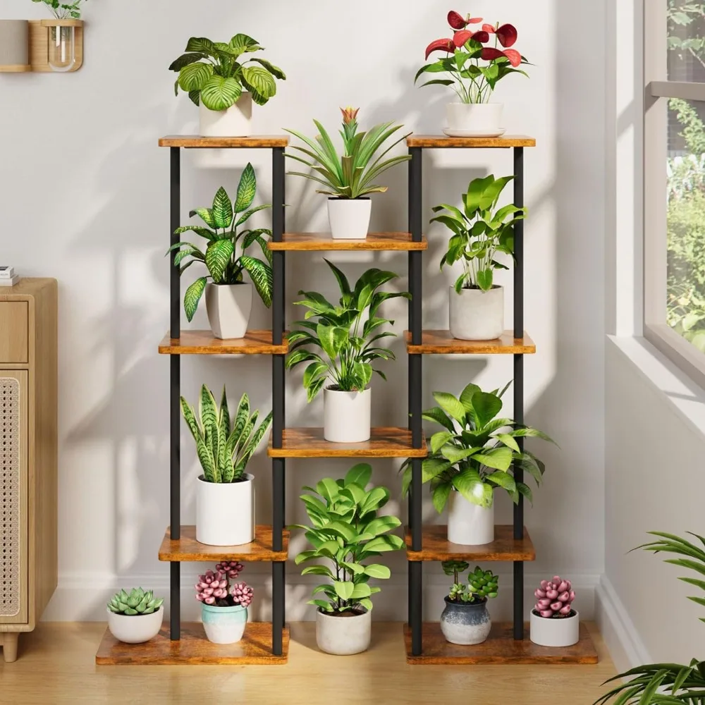 

Plant Stands Indoor with Grow Lights, 6 Tiered Metal Plant Shelf, 40" Tall Flower Stand for Indoor Plants Multiple