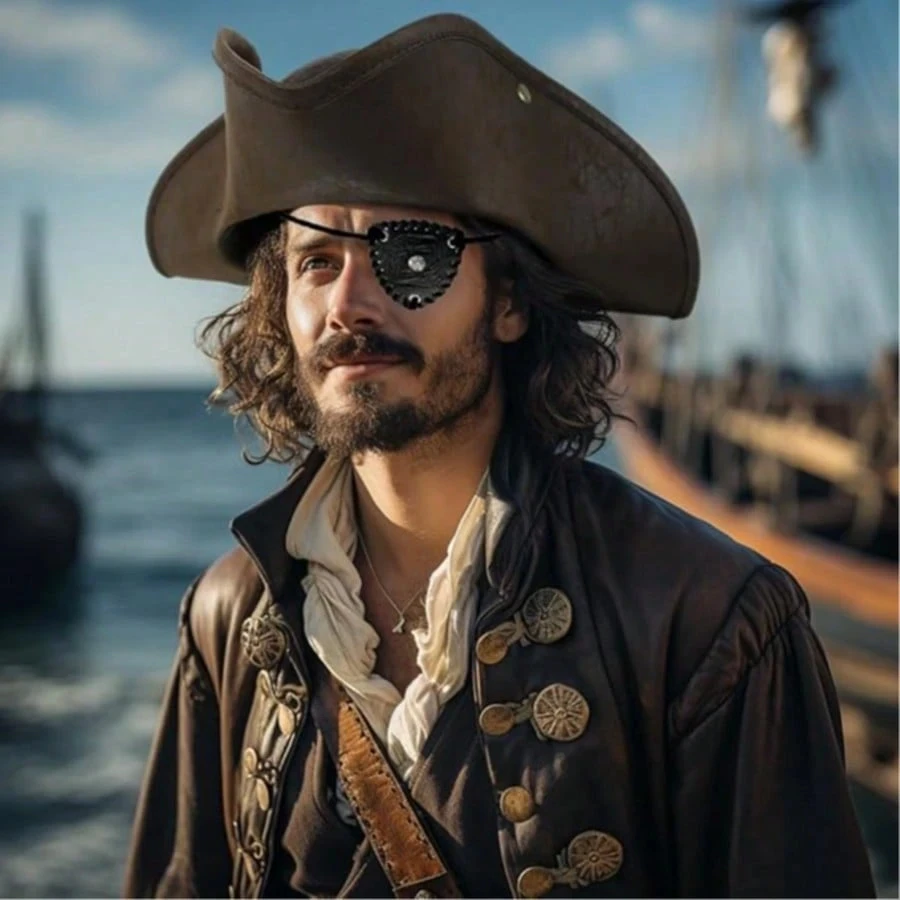 Pirate Eye Patches Skeleton Eye Mask Felt One Eye Skeleton Captain Eye Patches For Halloween Pirate Theme Party Decoration