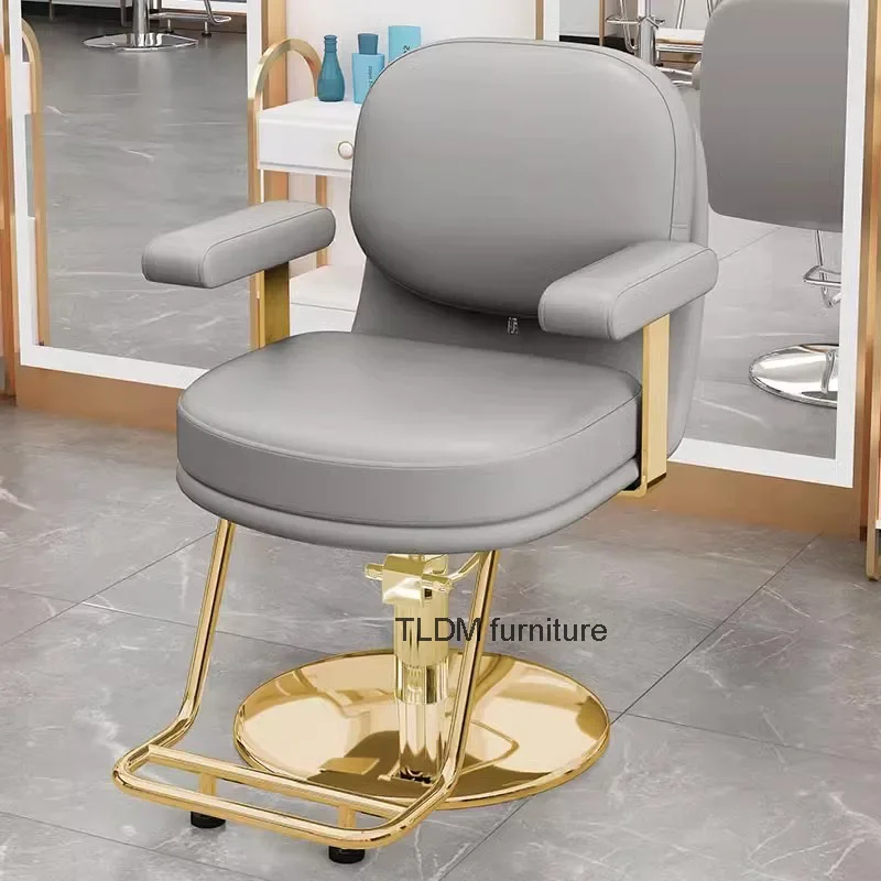 Men Trendy Barber Chair And Barber Shop Black Simplicity Beauty Unique Barber Chair Luxury Hair Salon Chaise Home Furniture