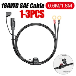 18AWG SAE 12-24V 2 Pin Quick Disconnect To O Ring Terminal Harness Connecter with 10A Fuse for Battery Charger Cable Connector