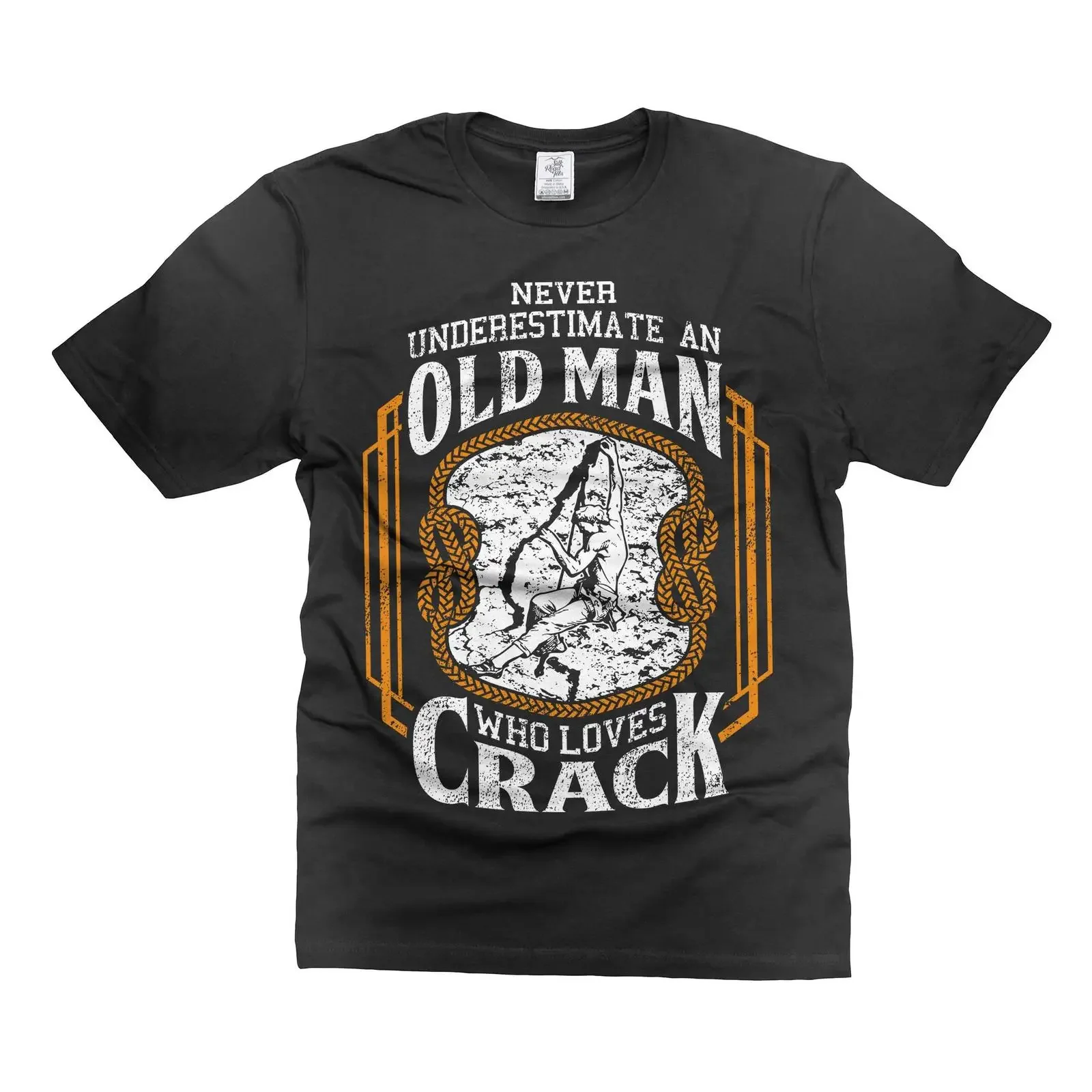 T-shirt Uomo Divertente con Citazione, Regalo Umoristico, Arrampicata, Vintage, Lavata, Casual, Leggermente Elasticizzata, Unisex