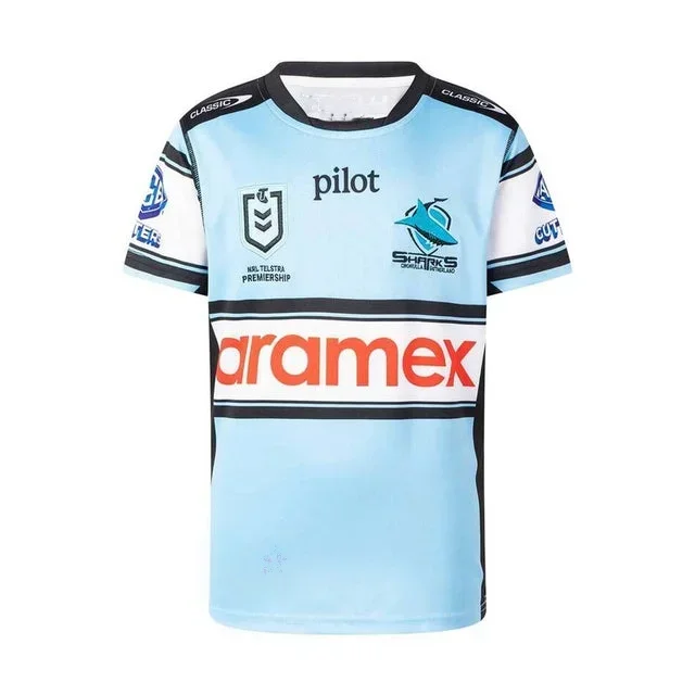 2026 Summer New Cronulla-Sutherland Sharks NRL Home Jersey  Family Matching Y2K T-shirt Suitable for Daily and Training Wear