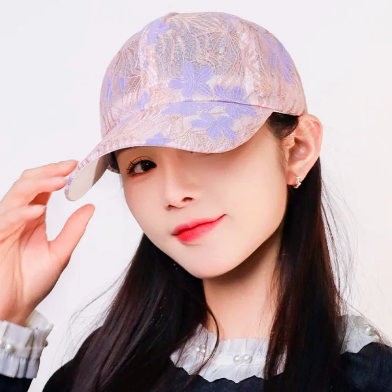 Women's Baseball Cap Creative Lace Retro Baseball Cap Outdoor Casual Hat Middle-Aged Flat Cap