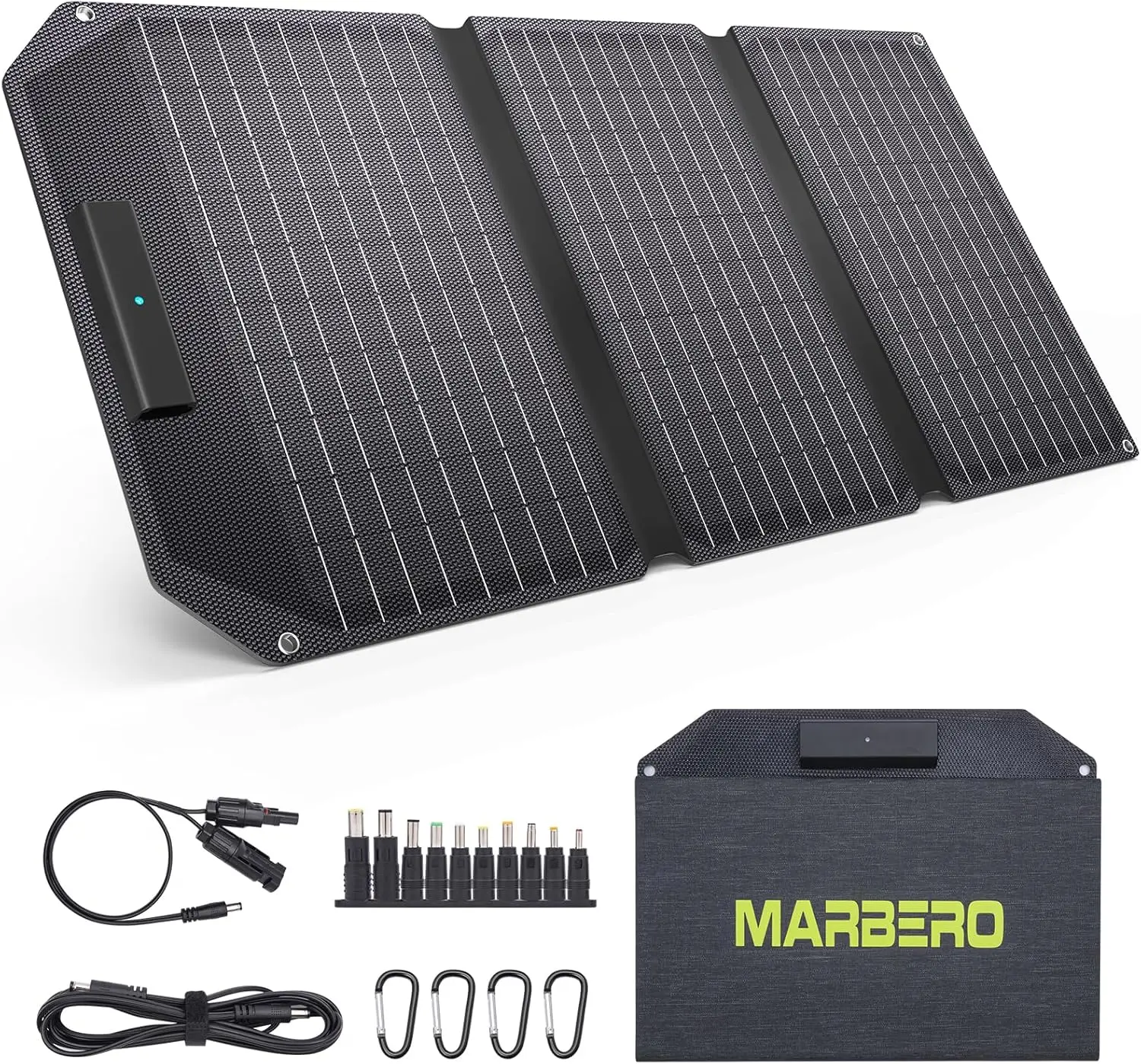 

30W Foldable Solar Panel Portable Solar Charger with 12V QC3.0 USB Type C DC Output for Portable Power Station Power Bank