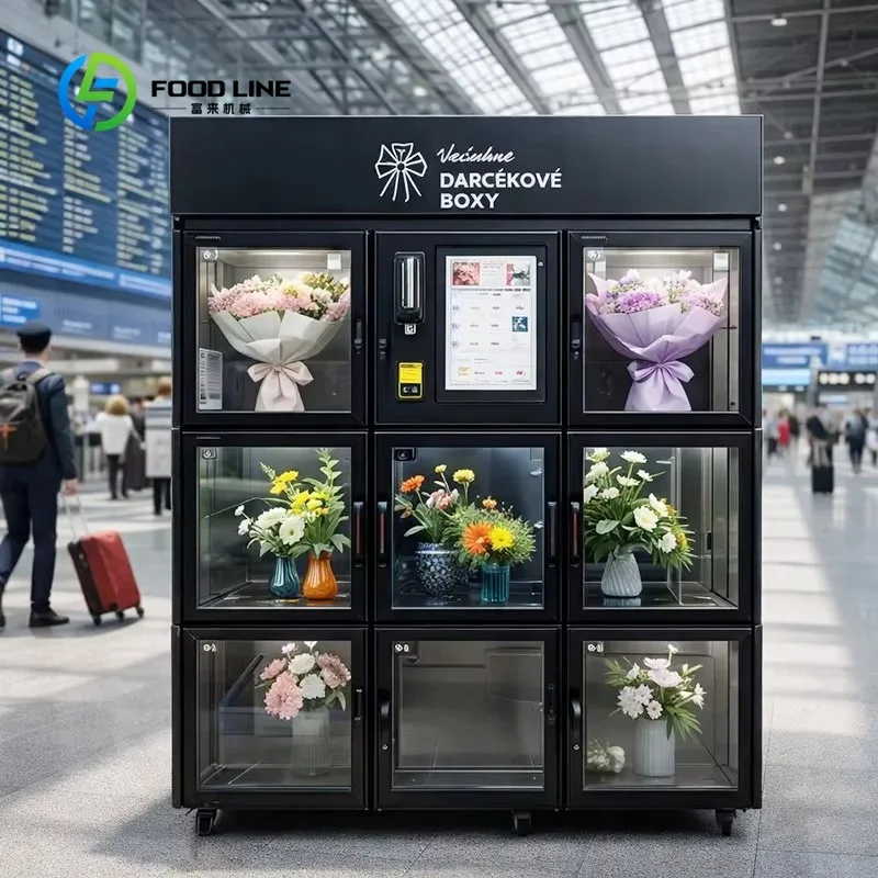 Customized bouquet vending kiosk precise temperature humidity control self‑service floral dispenser for global wholesale buyers