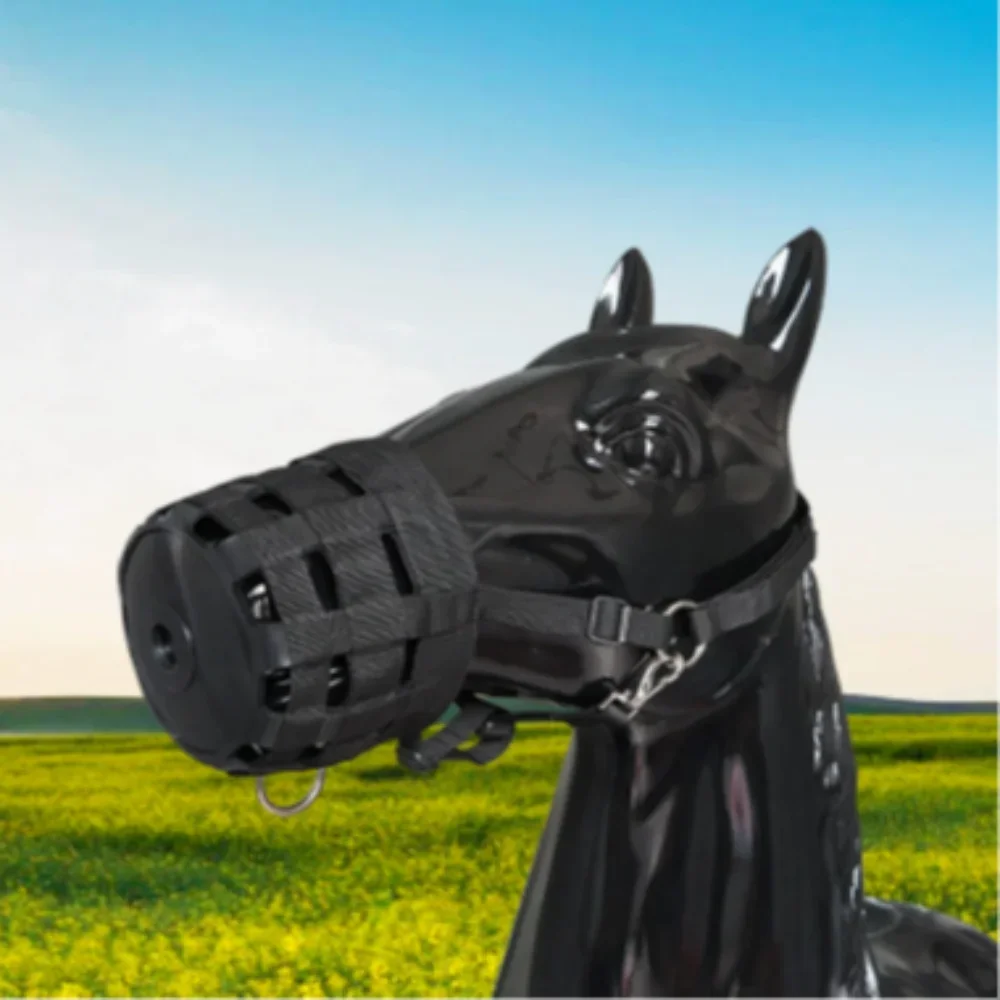 2026-horse-anti-bite-mouth-cover-thickened-nylon-bridle-mask-equestrian-riding-equipment-for-horse-protection