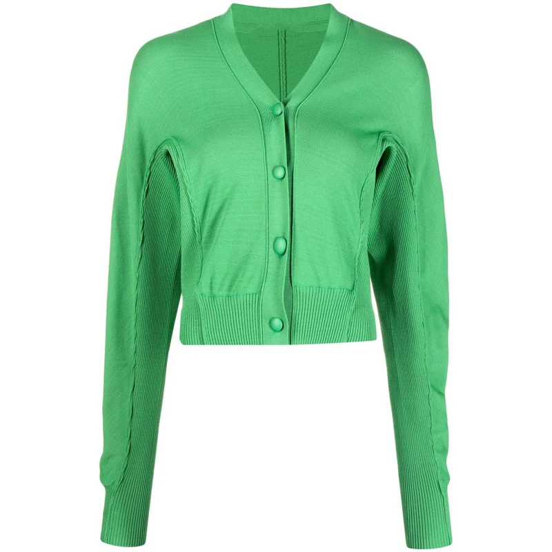 Korean Sle Slim Fit Long Sve V-Ne Knitted Open Cardigan Top Faionable Commute Design Sense Splicing Faion Women's ...