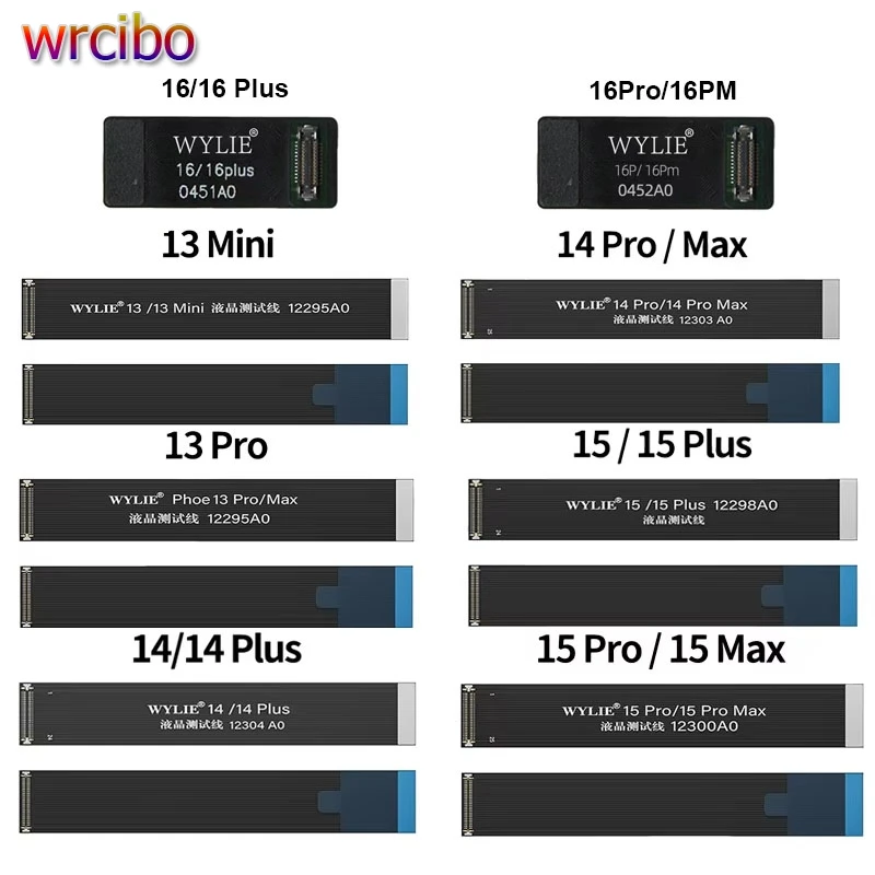 WYLIE LCD LED Screen Extension Test Repair Flex Cable For IPhone 13 mini 14 Plus 15 Pro 16 Pro Max Touch Display Test Leads