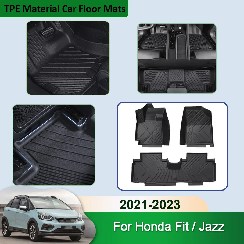 

Автомобильный коврик для Honda Fit Jazz 2021 2022 2023 Hatch GR1 GR3 LHD напольный коврик, противогрязевые накладки из материала TPE, автомобильные аксессуары