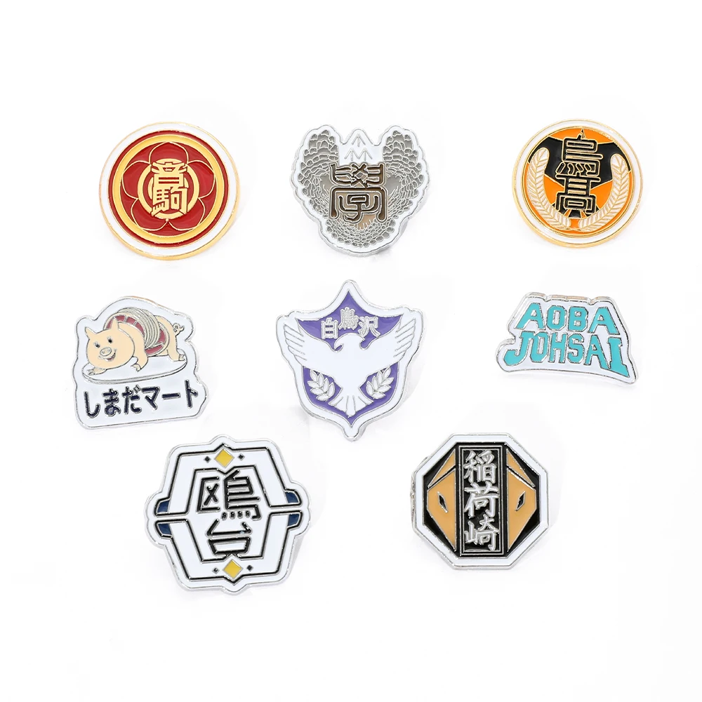 Anime Haikyuu!! Brooch Volleyball Boy High School Team Badge Enamel Pin Brooches Cartoon Backpack Badge Jewelry Accessories Gift