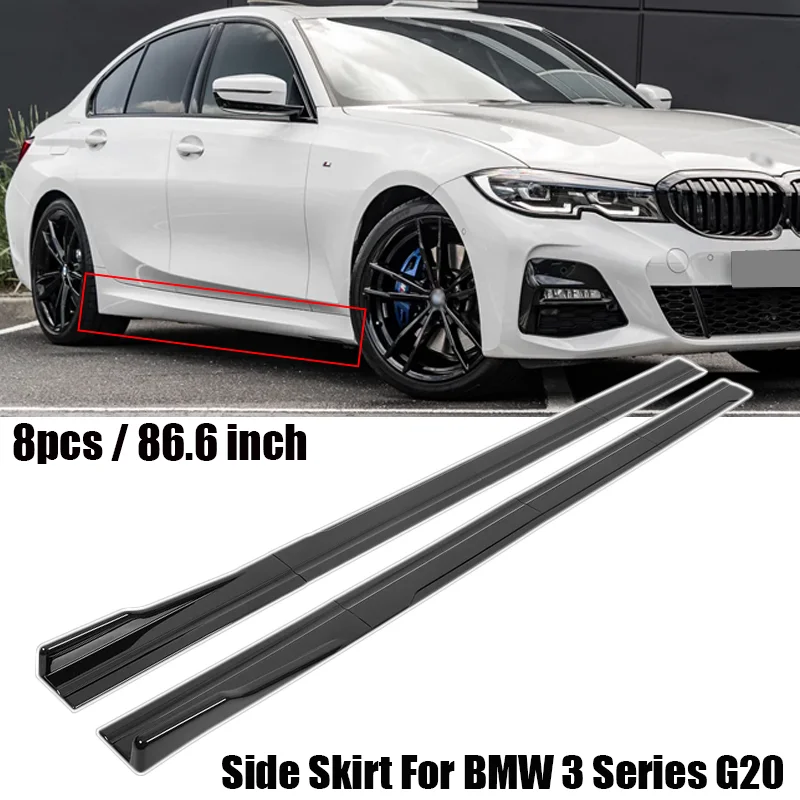

Для аксессуаров BMW 3 серии G20 F30 E90 2005-2020 + M-Sport, удлинители боковой юбки автомобиля, рокерная панель, 8 шт., 86,6 дюйма/2,2 м, глянцевый