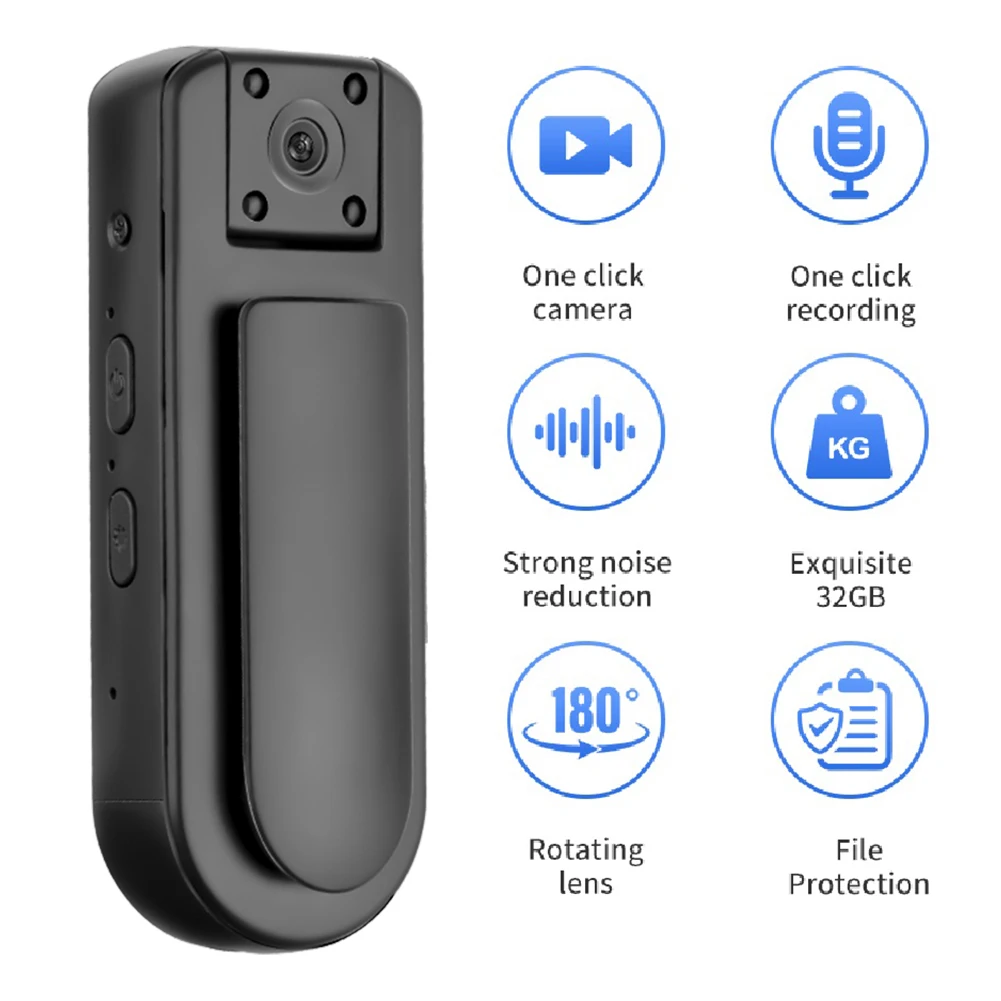 HD 1080P Mini Body Camera Night Vision WiFi Wearable Worn Bodycam with Audio & Video Recording Portable Small Personal Camcorder
