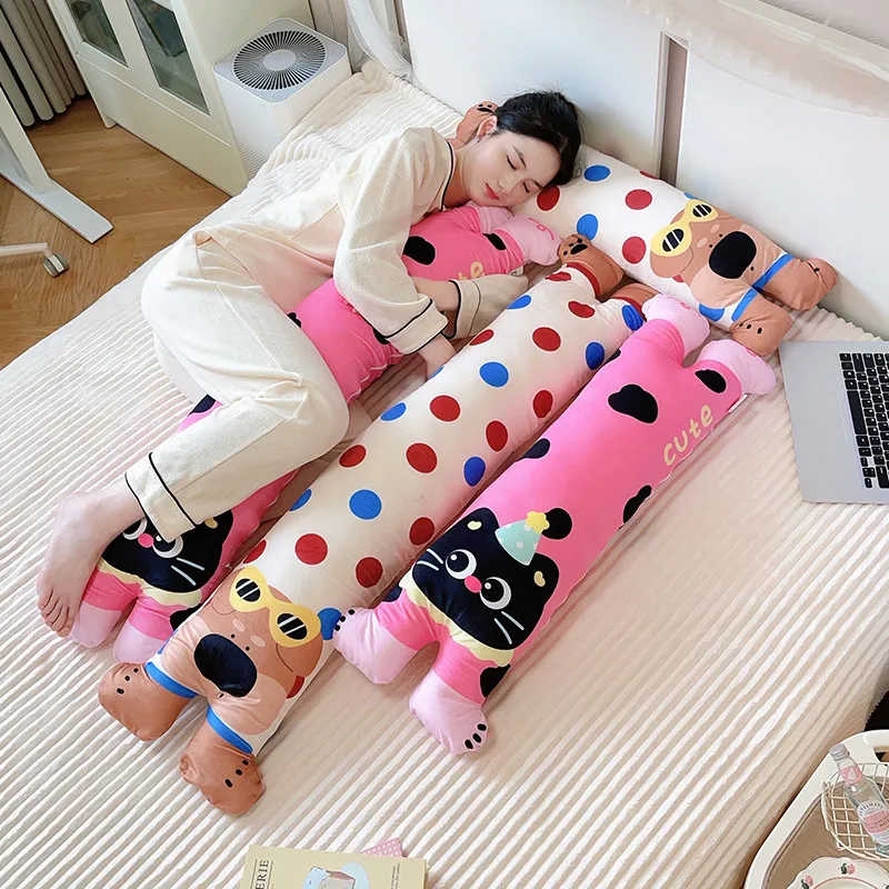 

Мягкая милая подушка для тела кошки с дофамином 90/110 см, украшение для дома, нескользящая основа, декор для машинной стирки