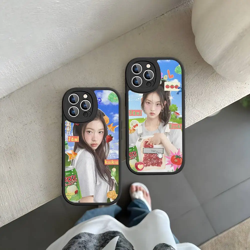 Tanzgruppe K-KiiiKiii Mädchen Singende Leder-Handyhülle für iPhone 15 14 13 Pro Max 12 11 16 Plus Handycover