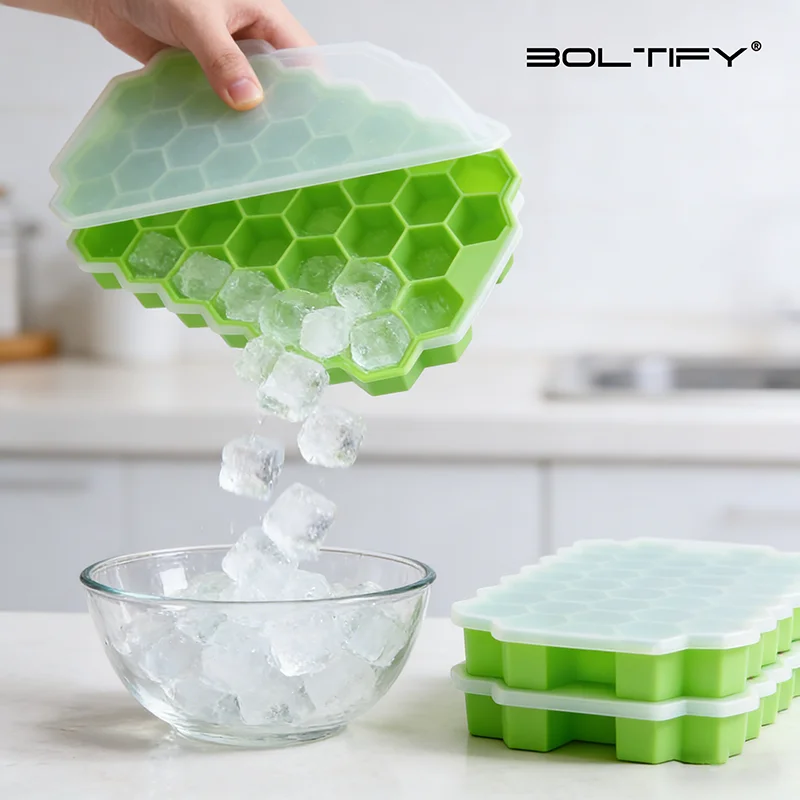 

37 Cavity Silicone Ice Cube Mold with Lids Large-capacity Ice Trays Food Grade Ice Maker BPA Free Reusable Kitchen Gadgets