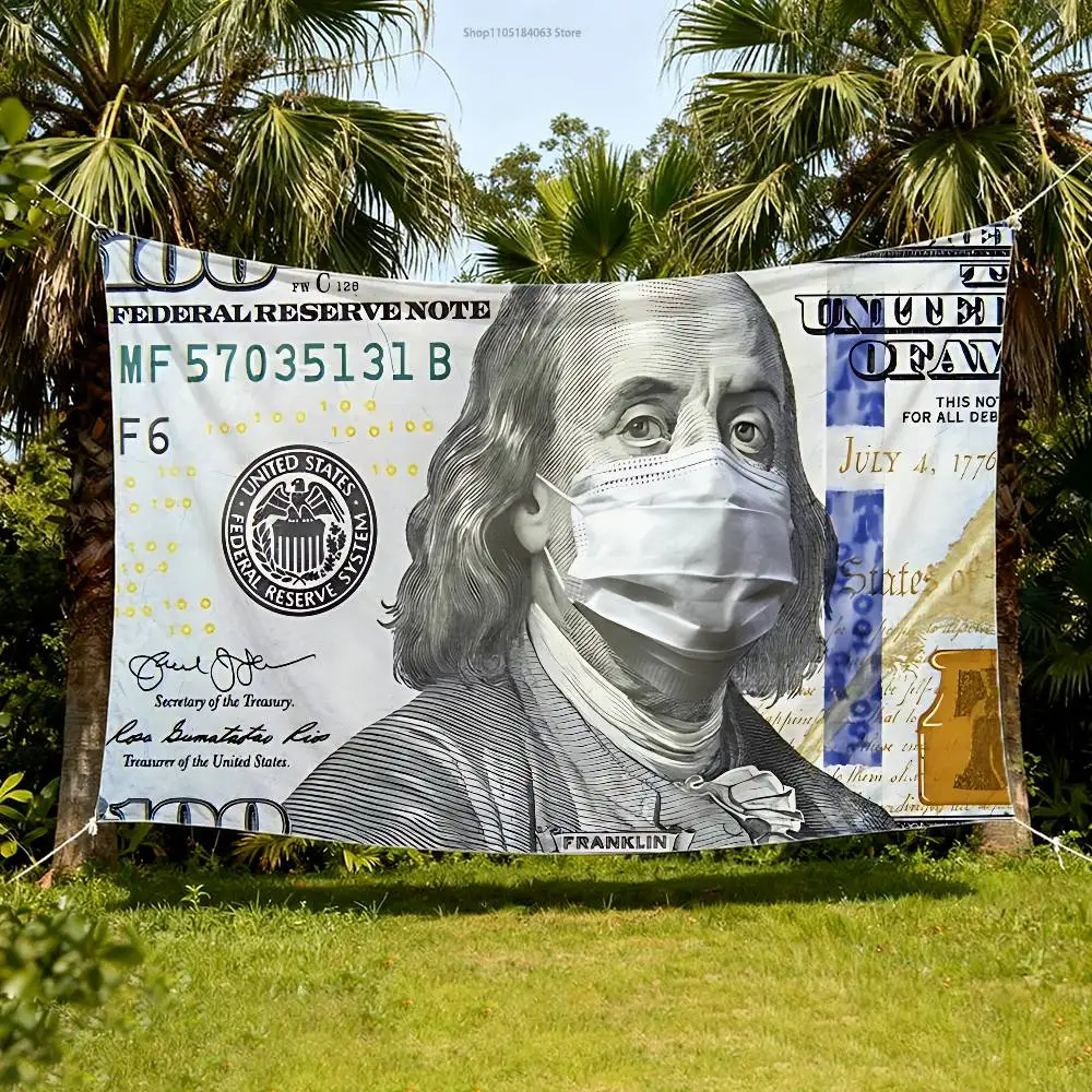 

Face M-Mask On Thousand D-Dollar Flag Tapestry Banner For Bedroom Outdoor Living Room Restaurant Bar Wall Decor Party