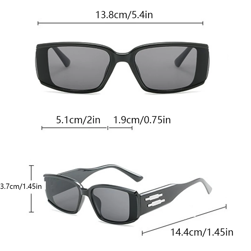 Square men's and women's glasses, trendy and technological, European and American hip-hop punk decorative glasses