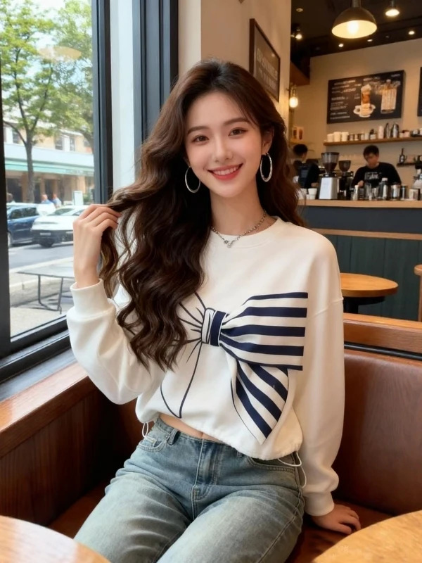 

Свободный удлиненный худи женский больших размеров с узлом, весна 2026, комфортный топ оверсайз